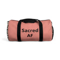 "Sacred AF" Coral & Leopard Accent Duffel Bag — Lightweight Travel & Gym Overnight Bag