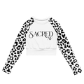 "Sacred AF" Leopard long-sleeve crop top